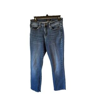 Judy Blue Jeans Women Size 7/28 Mid Rise Straight Fit Raw Hem JB82164DK